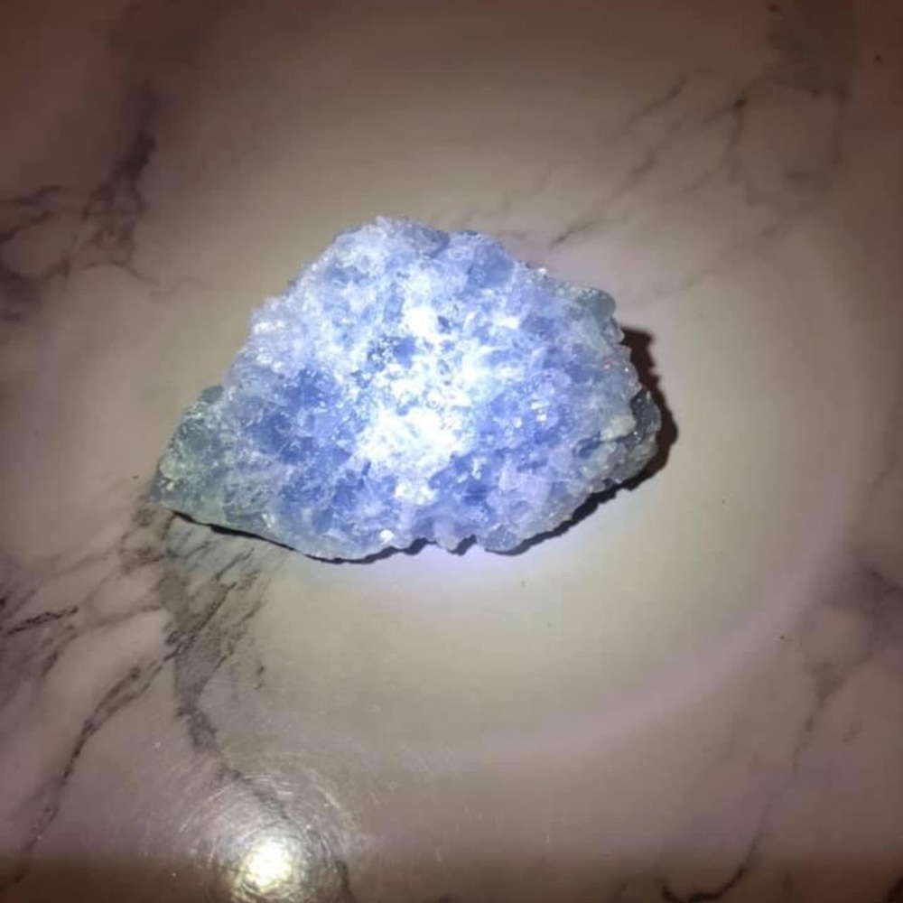 Blue Calcite ( raw crystals )